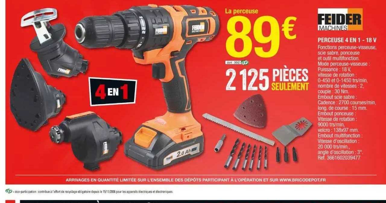 Perceuse 4 En 1 - 18v Feider Machine