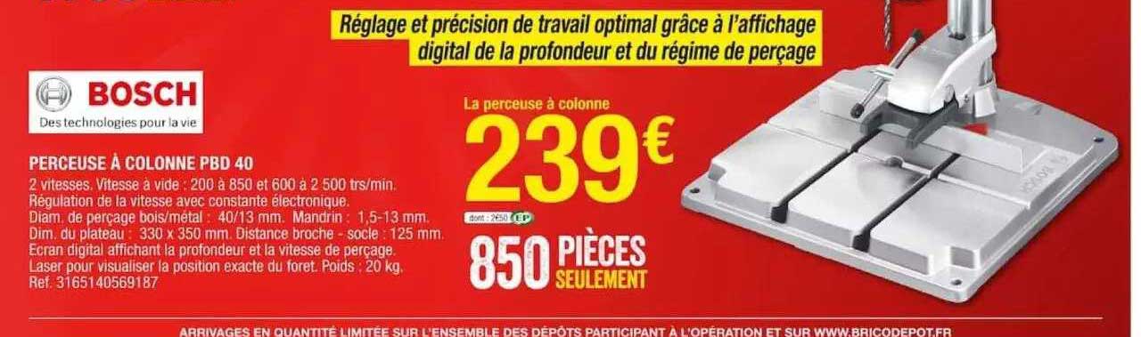 Perceuse à Colonne Pbd 40 Bosch