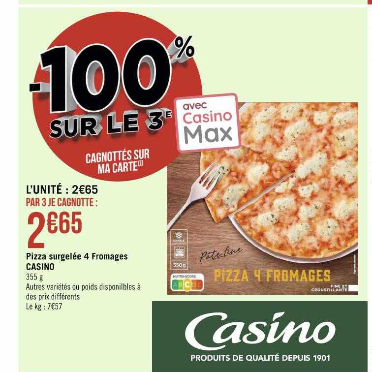 Pizza Surgelée 4 Fromages Casino