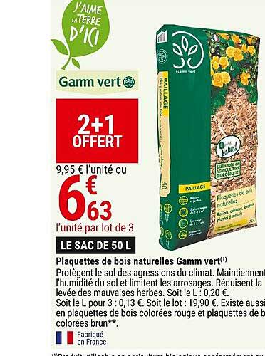 plaquettes de bois naturelles gamm vert
