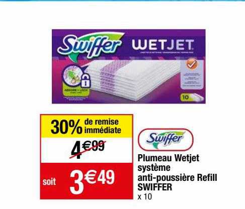 Plumeau Wetjet Système Anti-poussière Refill Swiffer