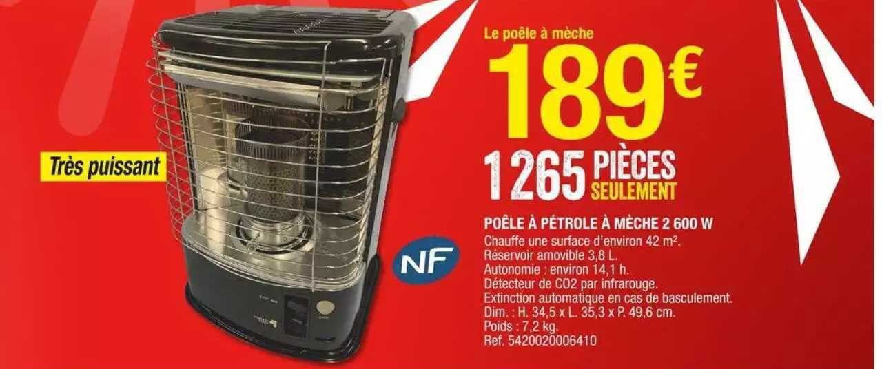 Poêle à Pétrole à Mèche 2 600w