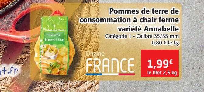 pommes de terre de consommation à chair ferme variété annabelle