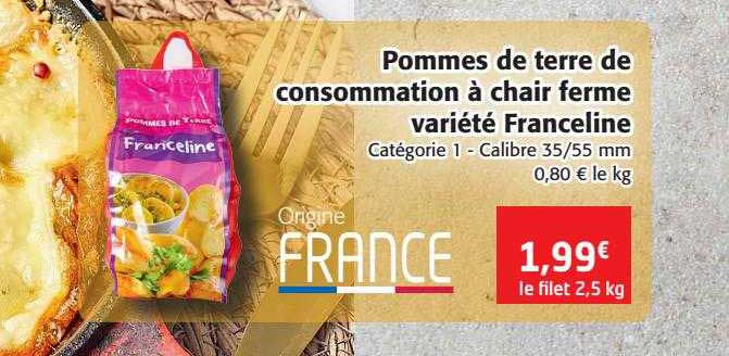 pommes de terre de consommation à chair ferme variété franceline