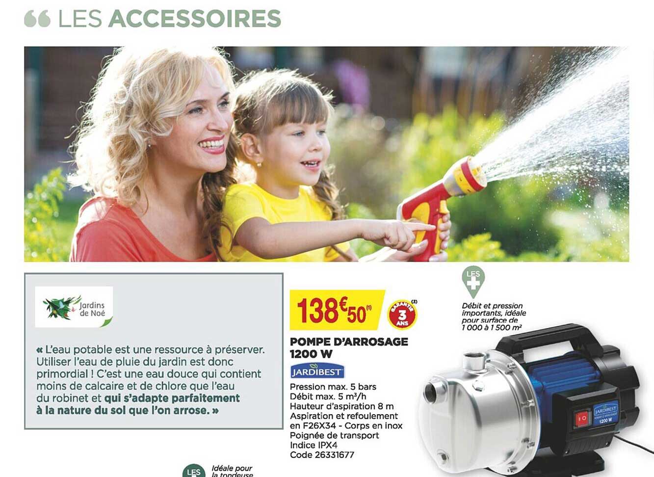 pompe d'arrosage 1200w jardibest