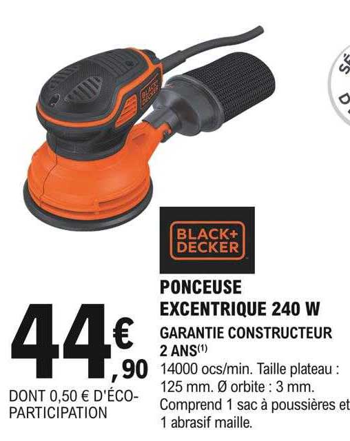 ponceuse excentrique 240w black + decker