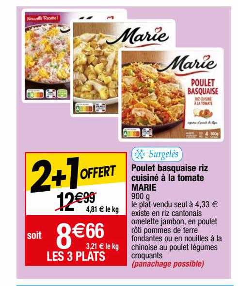 Poulet Basquaise Riz Cuisiné à La Tomate Marie