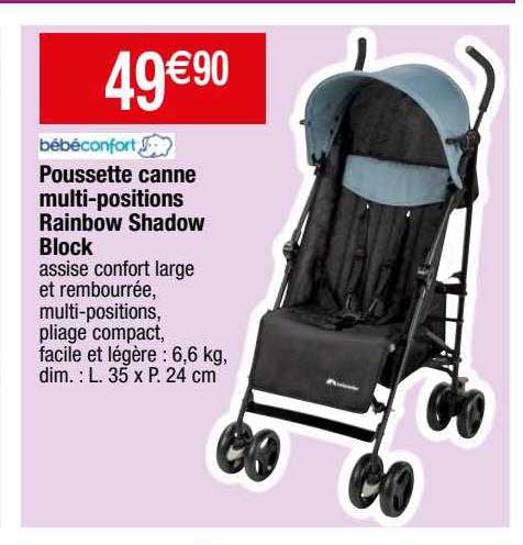 poussette canne multi-positions rainbow shadow block bébé confort