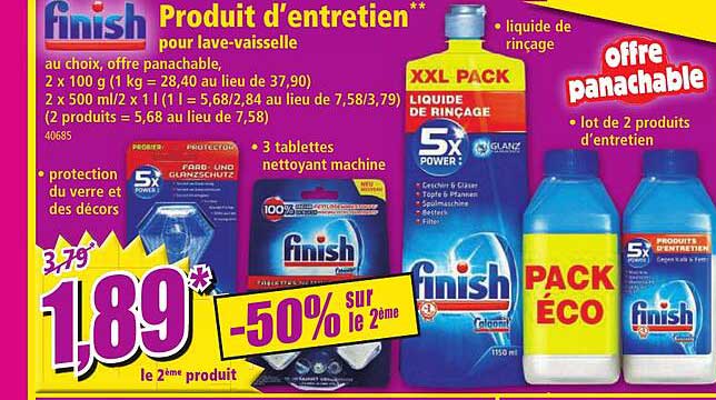 produit d'entretien pour lave-vaisselle finish