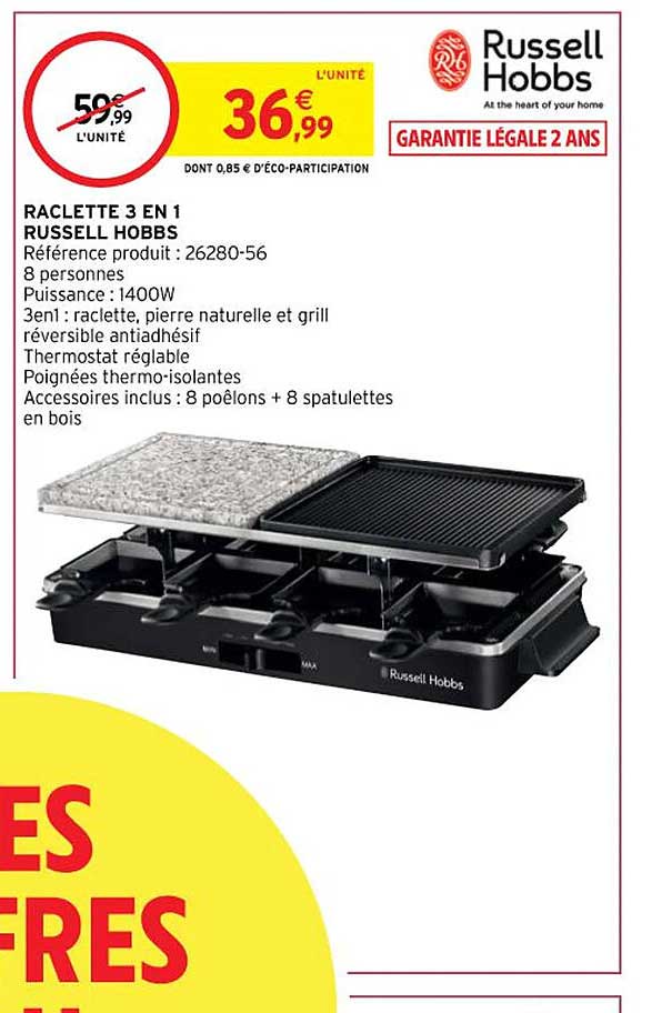 raclette 3 en 1 russell hobbs