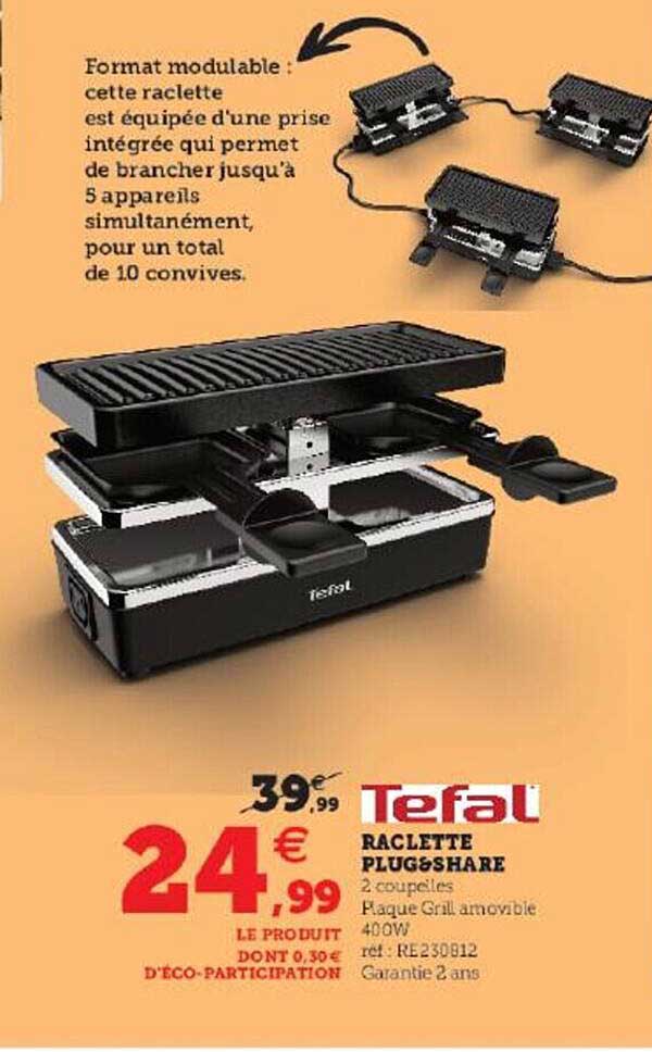 raclette plug & hare tefal