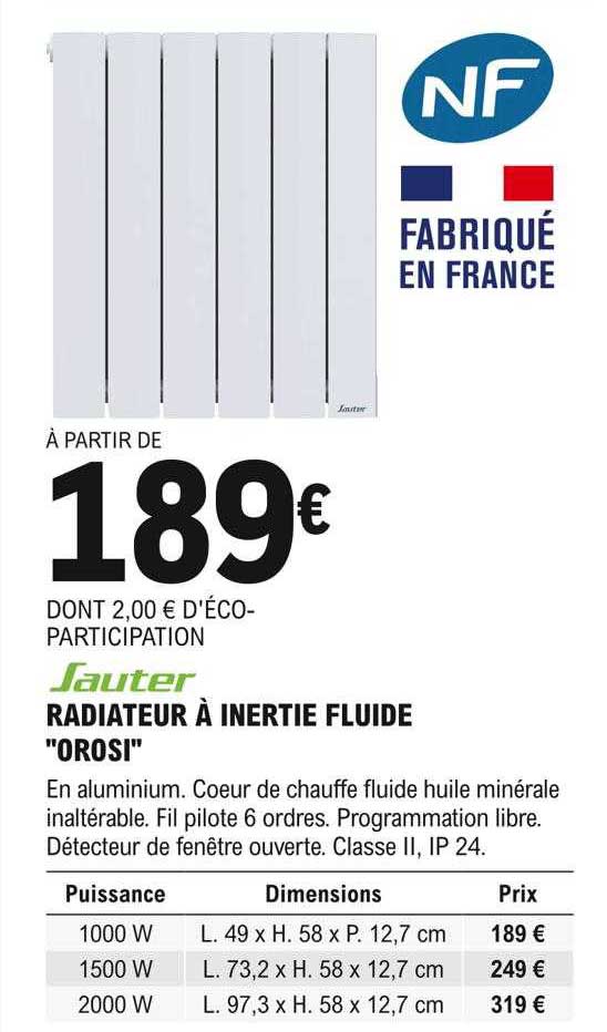 Radiateur à Inertie Fluide "orosi" Sauter