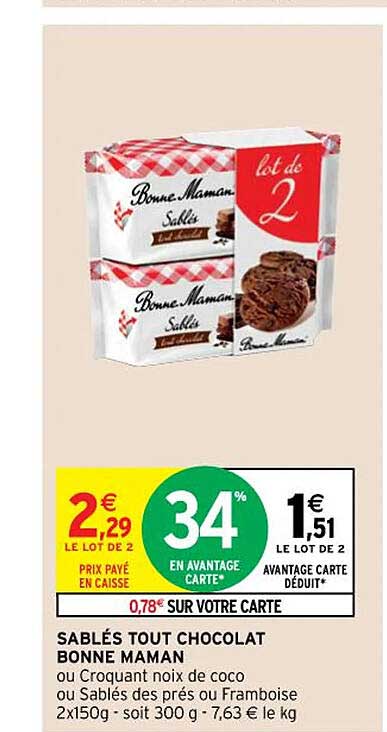 sablés tout chocolat bonne maman