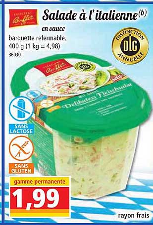 salade à l'italienne en sauce buffet