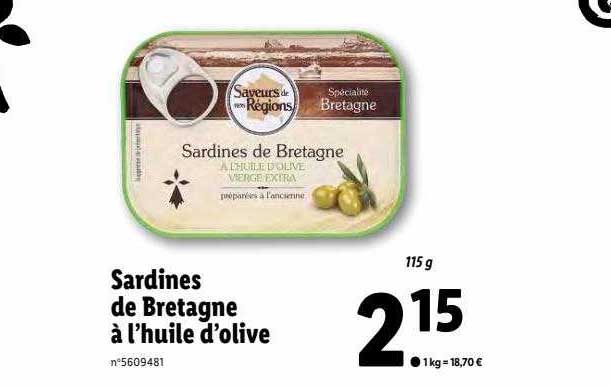 Sardines De Bretagne à L'huile D'olive