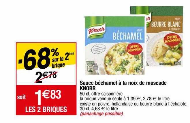 sauce béchamel à la noix de muscade knorr