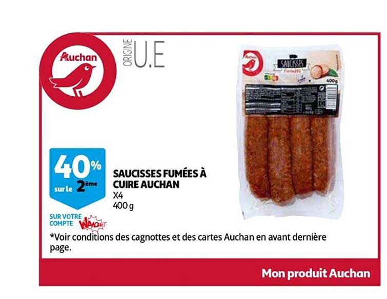 Saucisses Fumées à Cuire Auchan