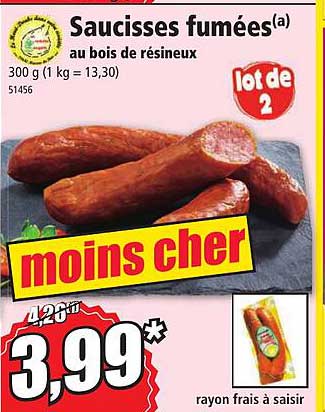 saucisses fumées au bois de résineux