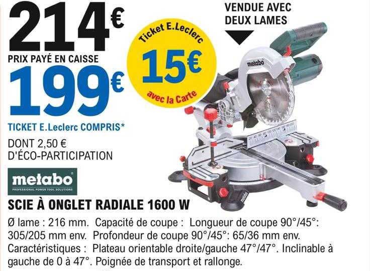 scie à onglet radiale 1600w metabo