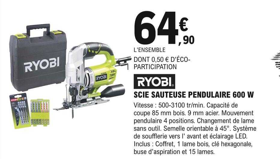 Scie Sauteuse Pendulaire 600w Ryobi
