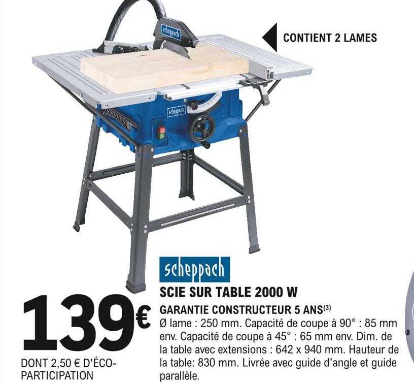 scie sur table 2000w scheppach