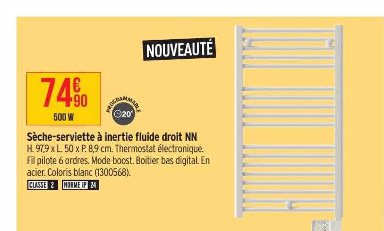 sèche-serviette à inertie fluide droit nn