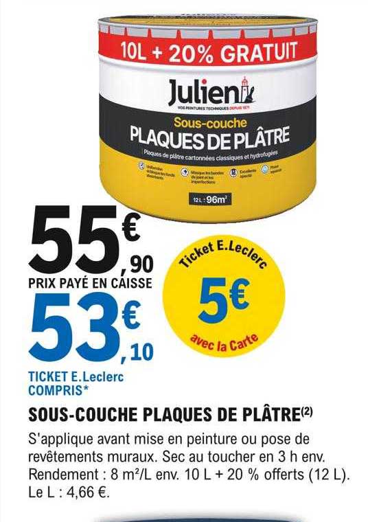 sous-couche plaques de plâtre julien