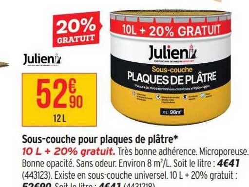 sous-couche pour plaques de plâtre julien