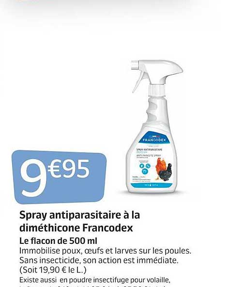 Spray Antiparasitaire à La Diméthicone Francodex