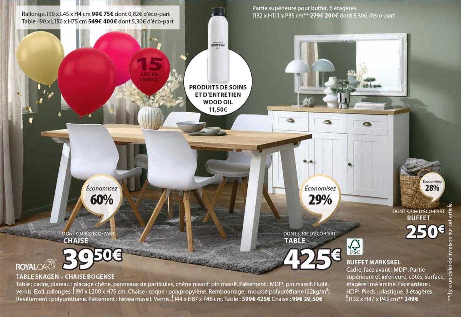 Table Skagen + Chaise Bogense, Buffet Markskel