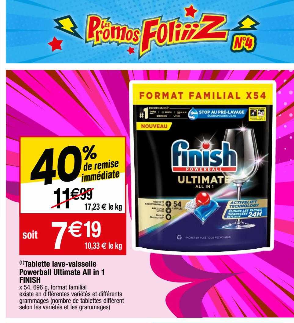 tablette lave-vaisselle powerball ultimate all in 1 finish