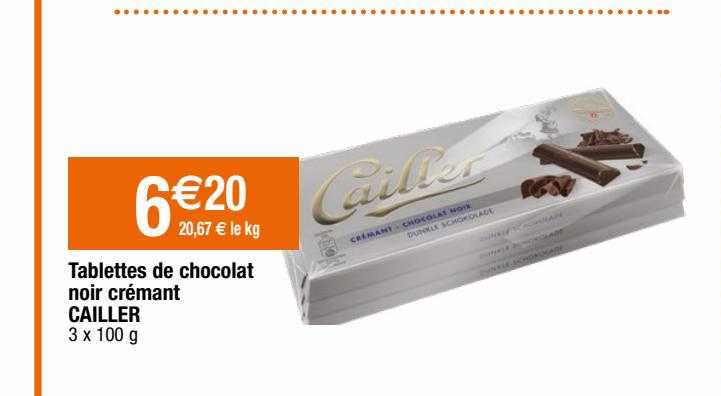 Tablettes De Chocolat Noir Crémant Cailler