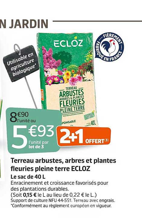 Terreau Arbustes, Arbres Et Plantes Fleuries Pleine Terre Ecloz