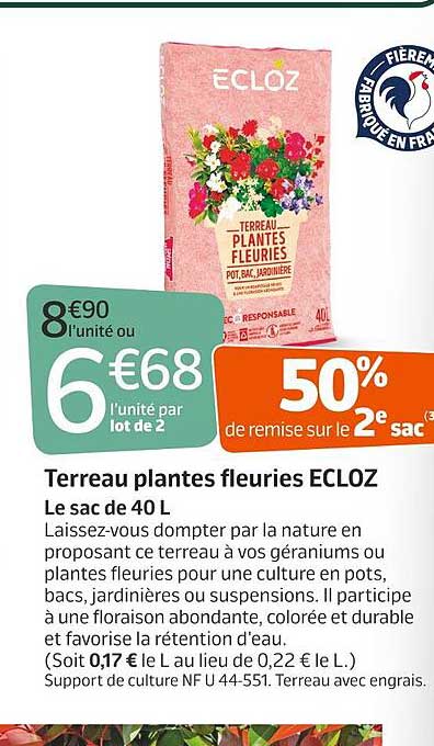 terreau plantes fleuries ecloz