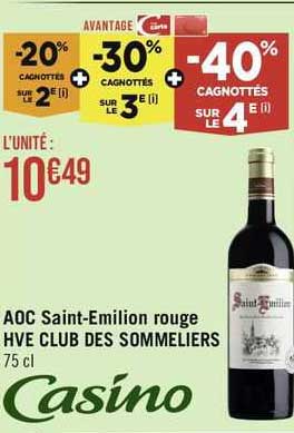 Aoc Saint-emilion Roug Hve Club Des Sommeliers