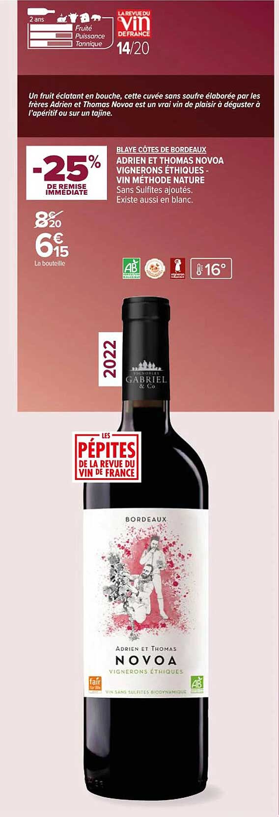 blaye côtes de bordeaux adrien et thomas novoa vignerons éthiques - vin méthode nature