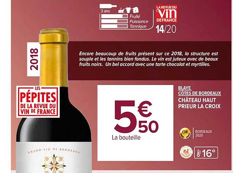 blaye côtes de bordeaux château haut prieur la croix