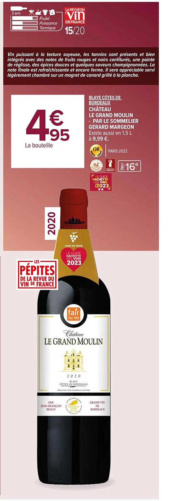 Blaye Côtes De Bordeaux Château Le Grand Moulin - Par Le Sommelier Gérard Margeon