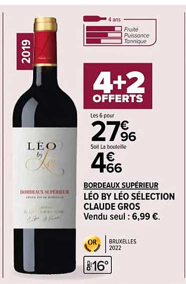 bordeaux supérieur léo by léo sélection claude gros