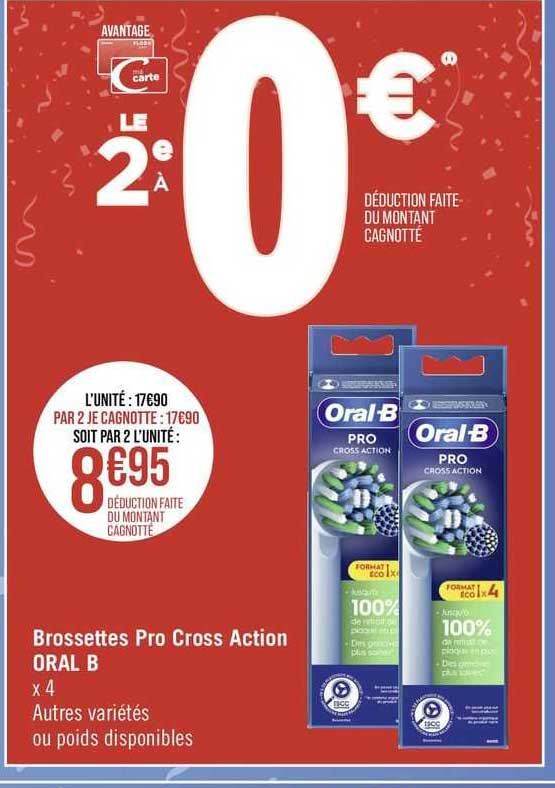 brossettes pro cross action oral b