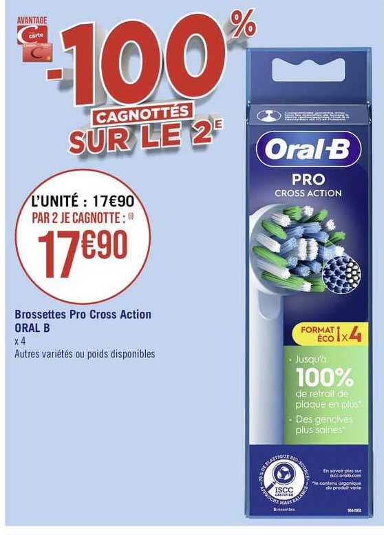 brossettes pro cross action oral b