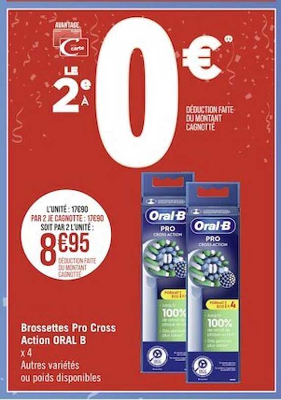 brossettes pro cross action oral b