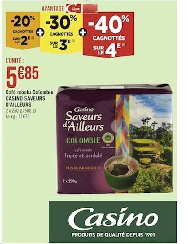 café moulu colombie casino saveurs d'ailleurs
