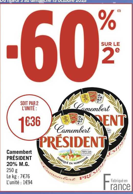 Camembert Président 20% M.g.