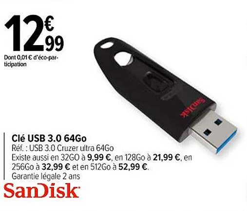 clé usb 3.0 64go sandisk