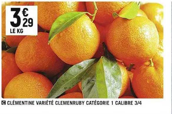 clémentine variété cremenruby catégorie 1 calibre 3/4