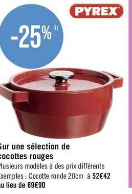 cocottes rouges pyrex
