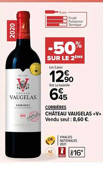 corbières château vaugelas «v»