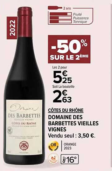 côtes du rhône domaine des barbettes vieilles vignes