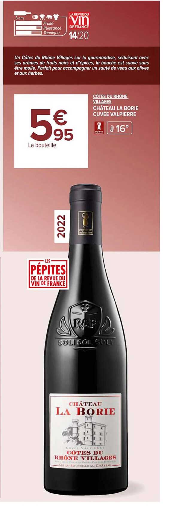 côtes du rhône villages château la borie cuvée valpierre